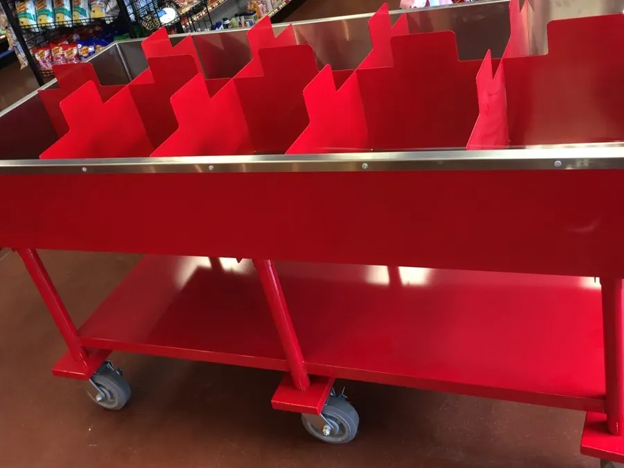 Custom fabricated ice merchandiser cabinet